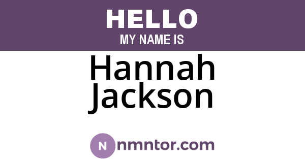Hannah Jackson