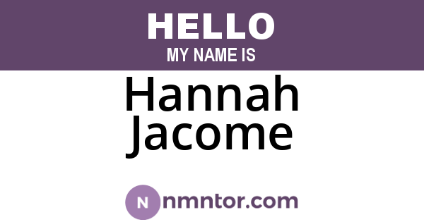 Hannah Jacome