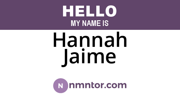 Hannah Jaime