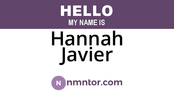 Hannah Javier