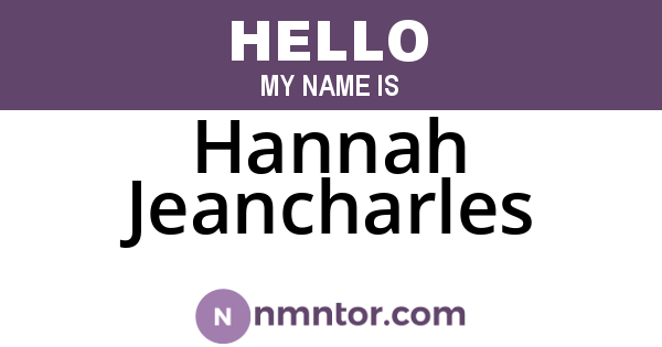 Hannah Jeancharles
