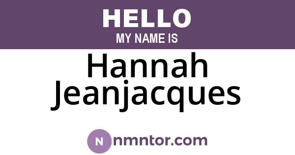 Hannah Jeanjacques