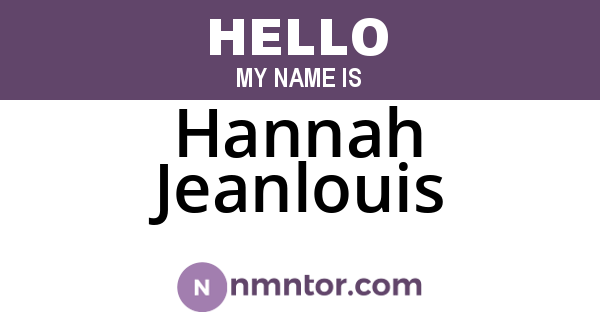 Hannah Jeanlouis