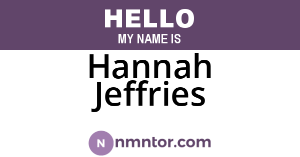 Hannah Jeffries