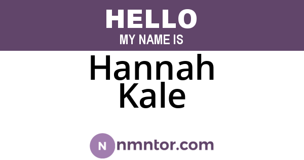 Hannah Kale