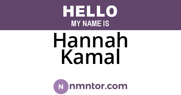Hannah Kamal