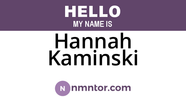Hannah Kaminski