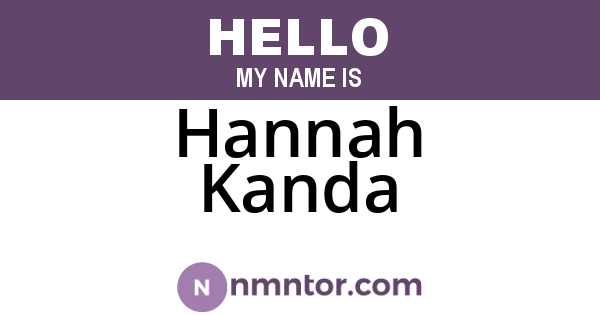 Hannah Kanda