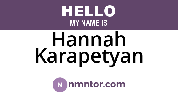 Hannah Karapetyan