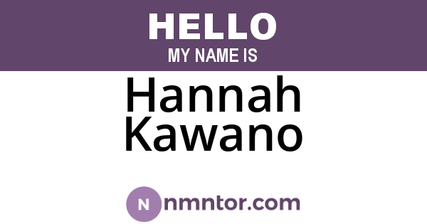 Hannah Kawano