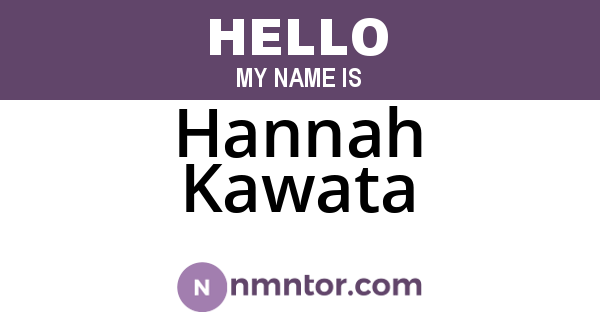 Hannah Kawata