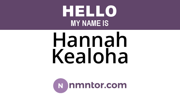 Hannah Kealoha