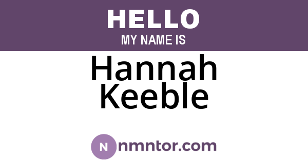 Hannah Keeble