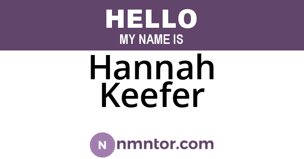 Hannah Keefer