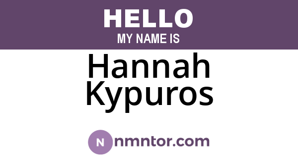 Hannah Kypuros