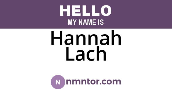 Hannah Lach