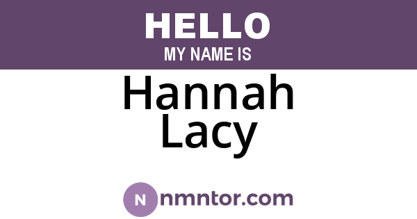 Hannah Lacy