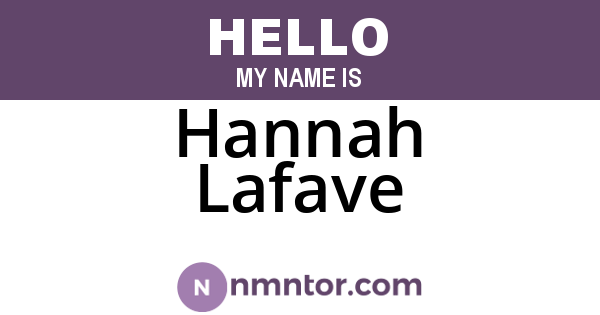Hannah Lafave