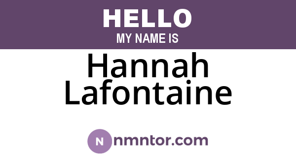 Hannah Lafontaine