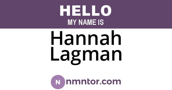 Hannah Lagman