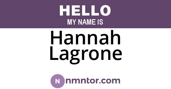 Hannah Lagrone