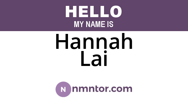 Hannah Lai