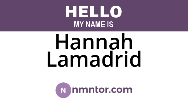 Hannah Lamadrid