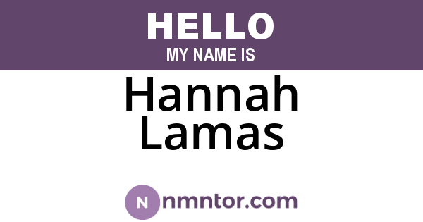 Hannah Lamas