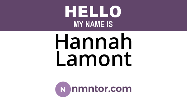 Hannah Lamont