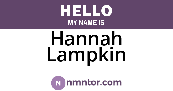 Hannah Lampkin