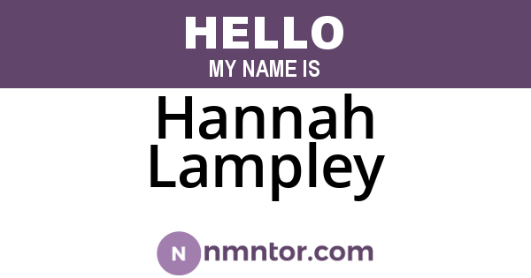 Hannah Lampley