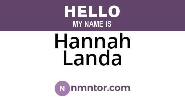 Hannah Landa