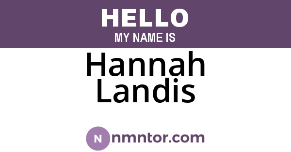 Hannah Landis
