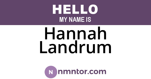 Hannah Landrum