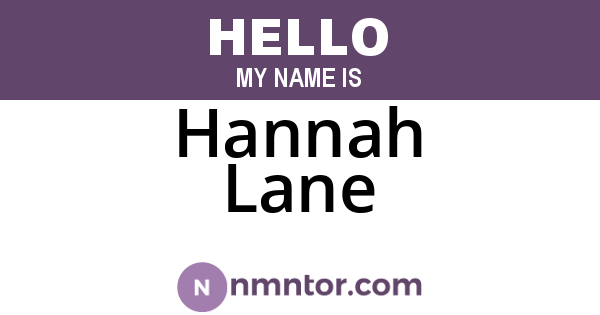 Hannah Lane
