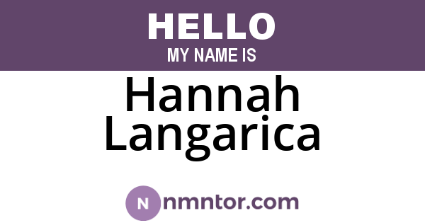 Hannah Langarica