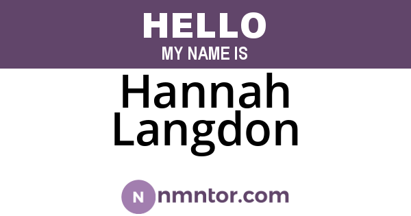Hannah Langdon