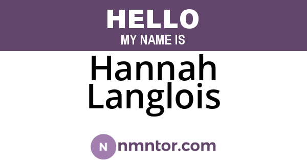 Hannah Langlois