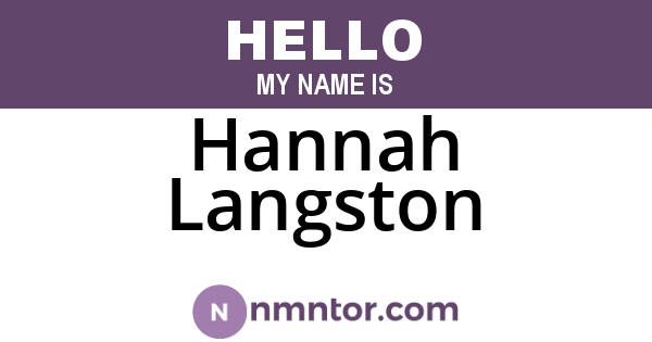 Hannah Langston