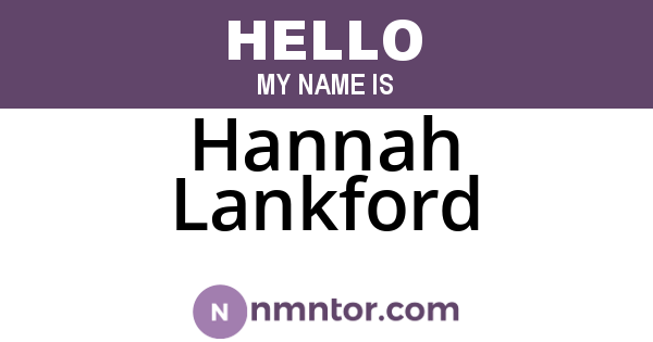 Hannah Lankford