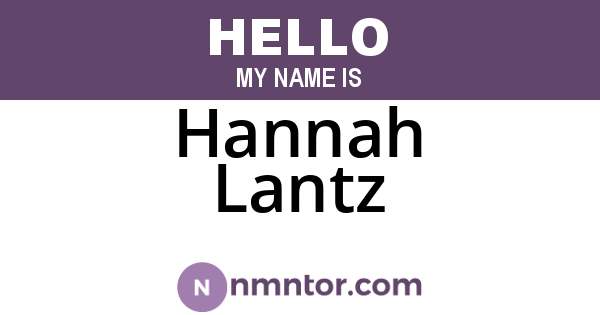 Hannah Lantz