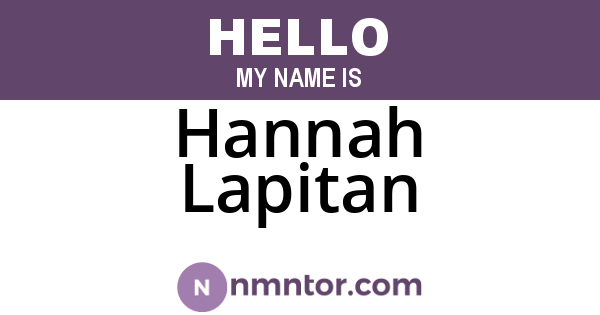 Hannah Lapitan
