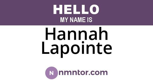 Hannah Lapointe
