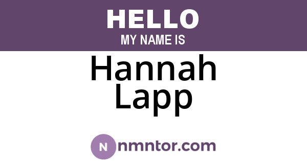 Hannah Lapp