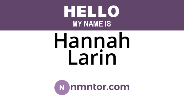 Hannah Larin