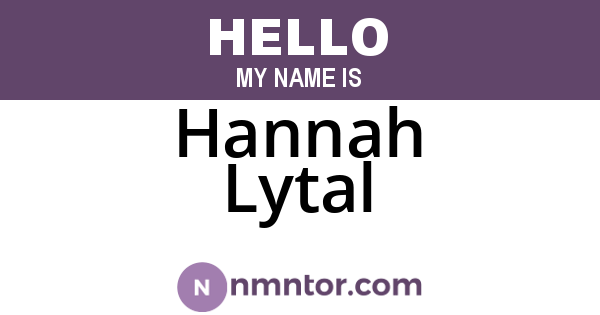 Hannah Lytal