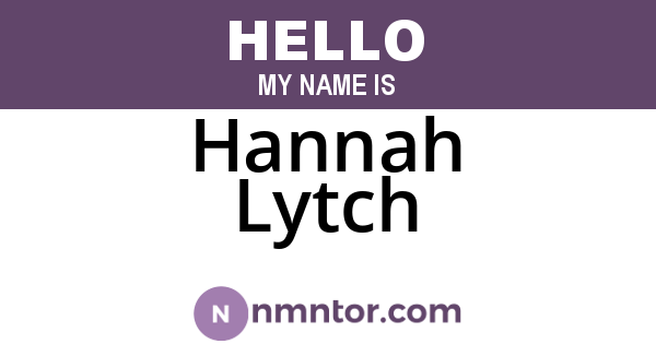Hannah Lytch