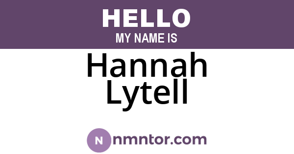 Hannah Lytell