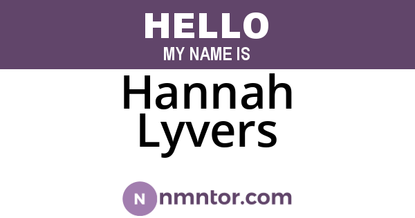 Hannah Lyvers