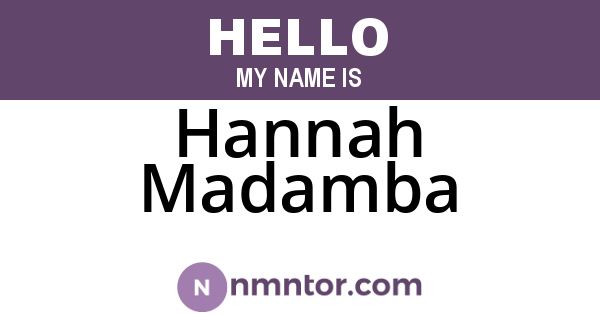 Hannah Madamba